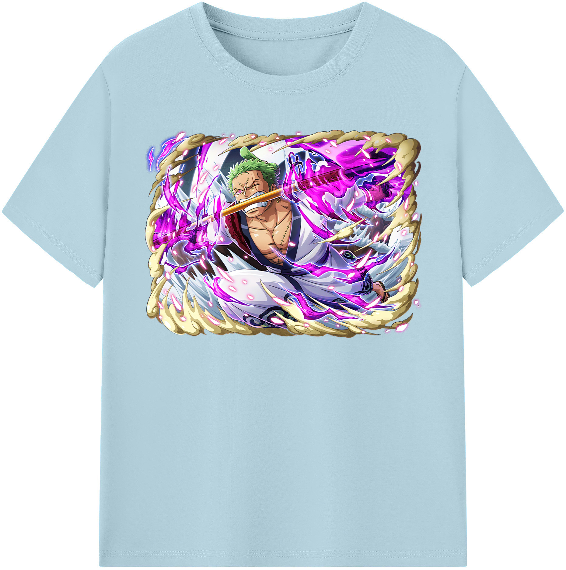 ワンピース ロロノア・ゾロ ONE PIECE Roronoa Zoro 綿100％半袖Tシャツ（フロントプリント）